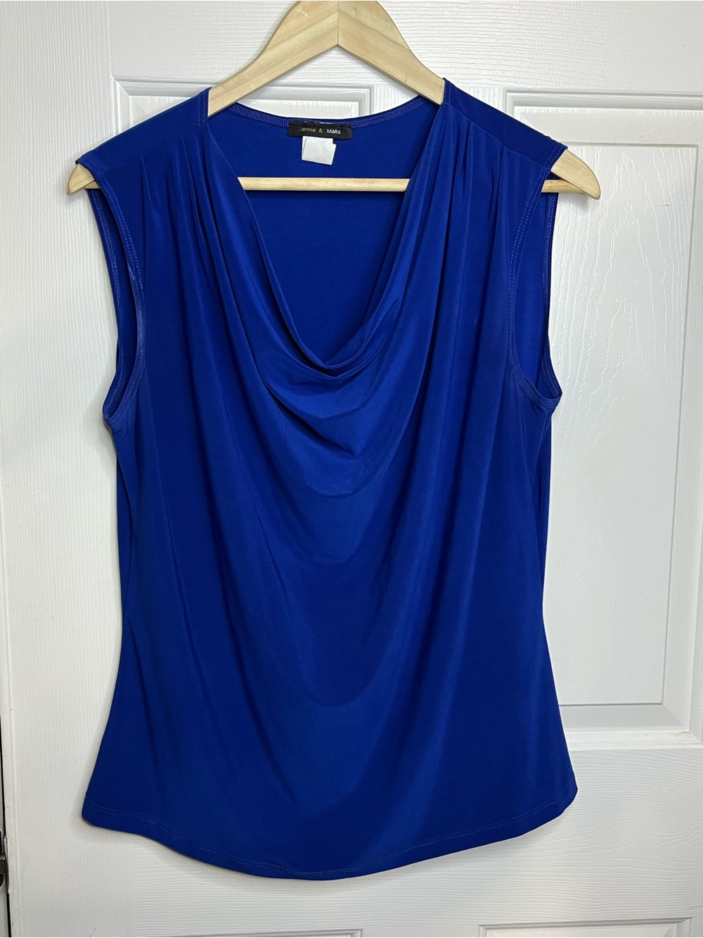 Dana Buchman Cowl Neck Sleeveless Shell - Royal Blue
